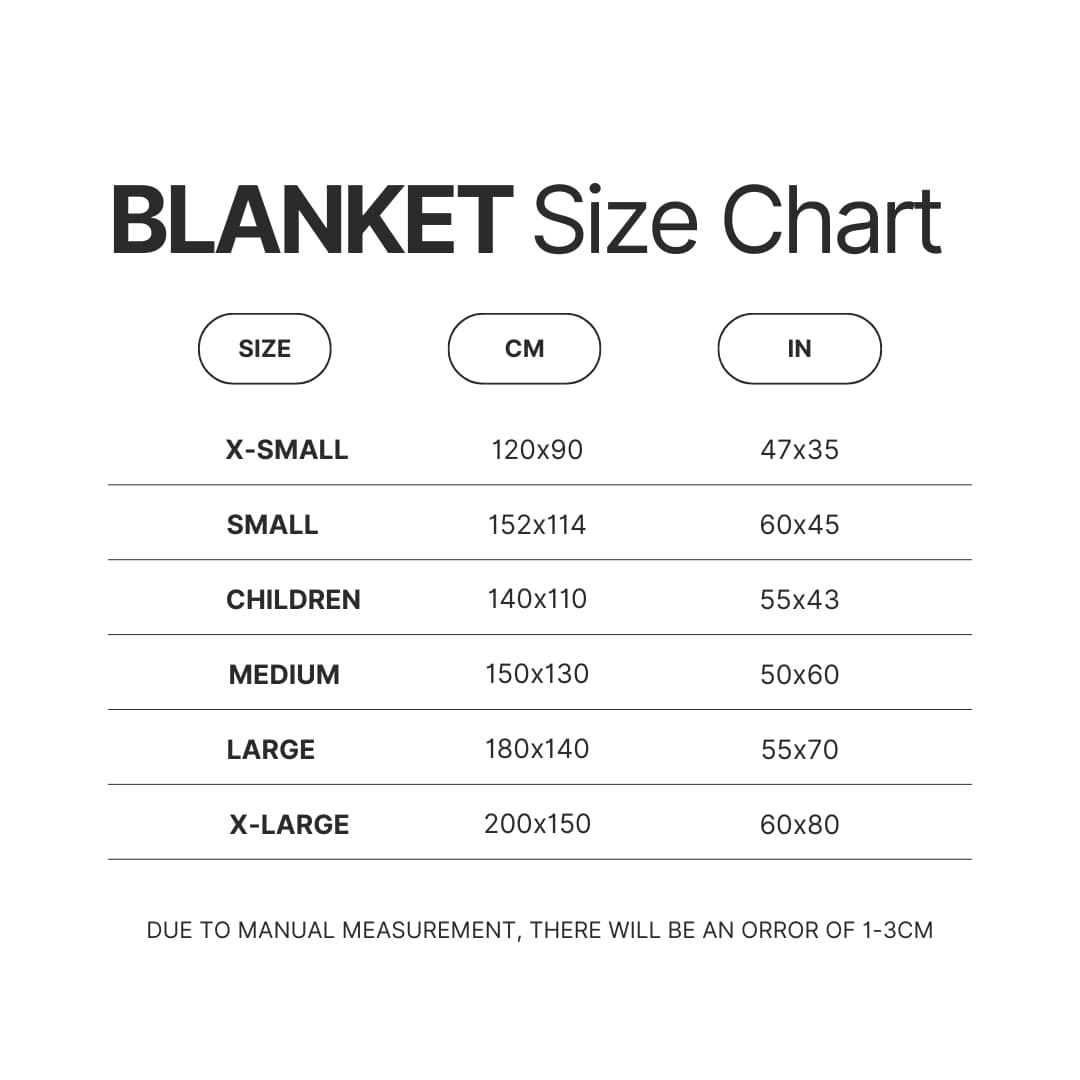 Blanket Size Chart - Mega Man Merch