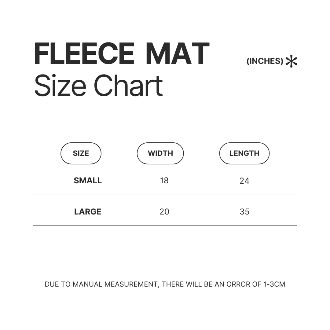 Fleece Mat Size Chart - Mega Man Merch