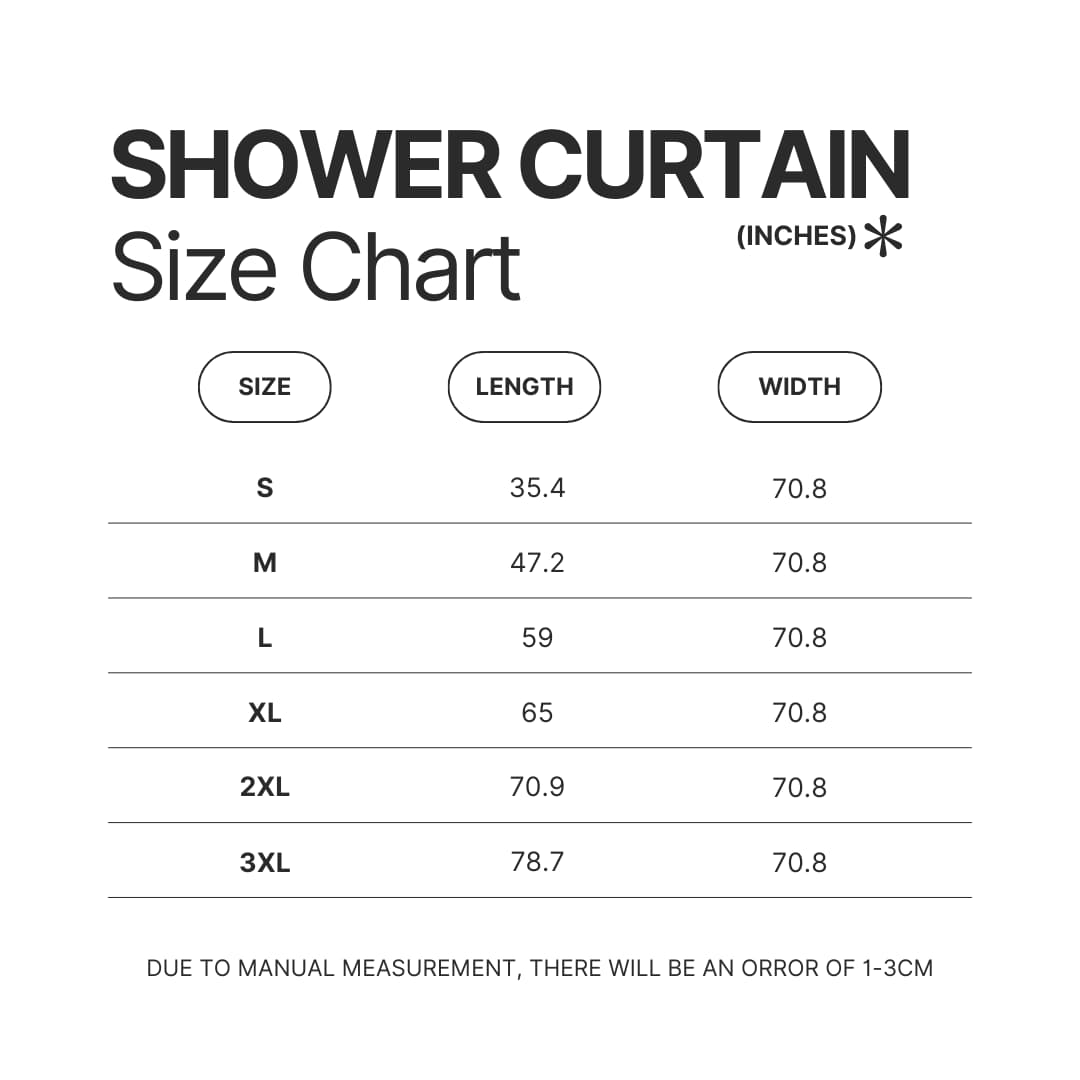 Shower Curtain Size Chart - Mega Man Merch