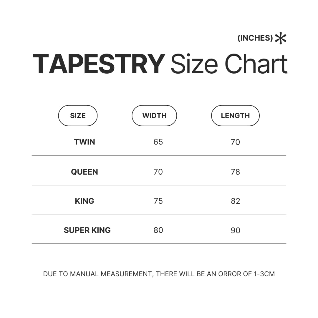 Tapestry Size Chart - Mega Man Merch