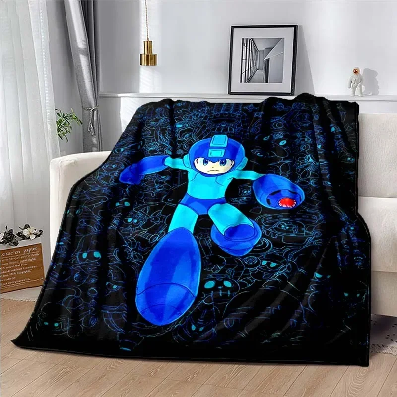 Cartoon Rockman Megaman Game Soft Plush Blanket - Mega Man Merch