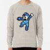 ssrcolightweight sweatshirtmensoatmeal heatherfrontsquare productx1000 bgf8f8f8 29 - Mega Man Merch